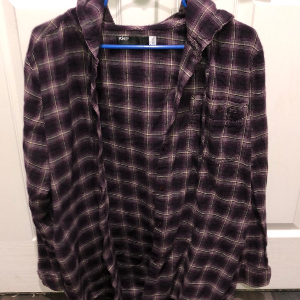 FOX Flannel in Purple size Large